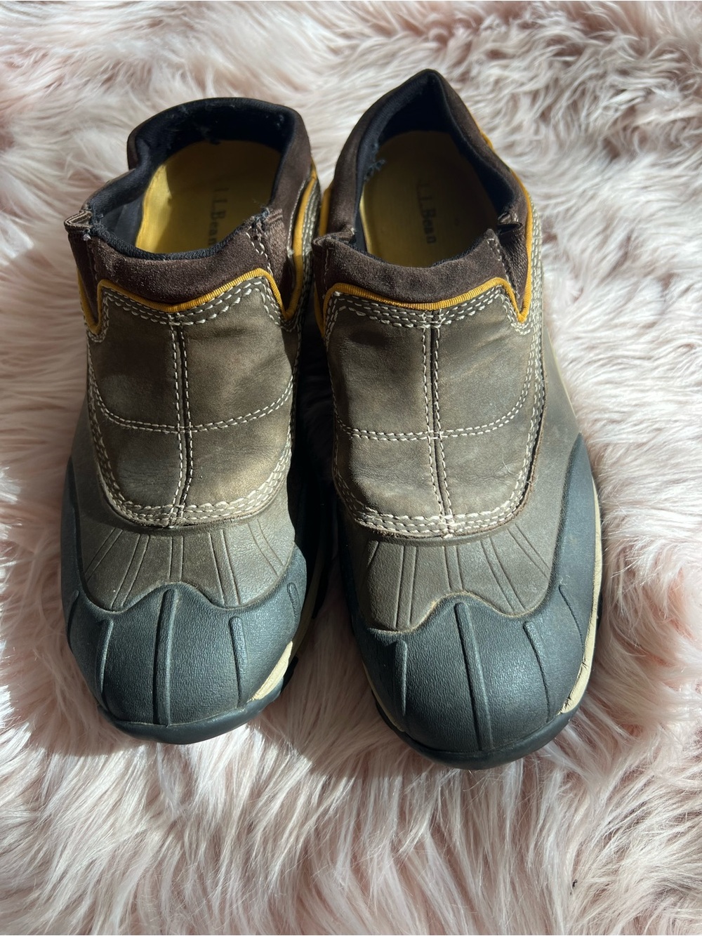 L.L. Bean Men's Brown and Black Slip-On Rain & Snow Boots Storm Chaser 10